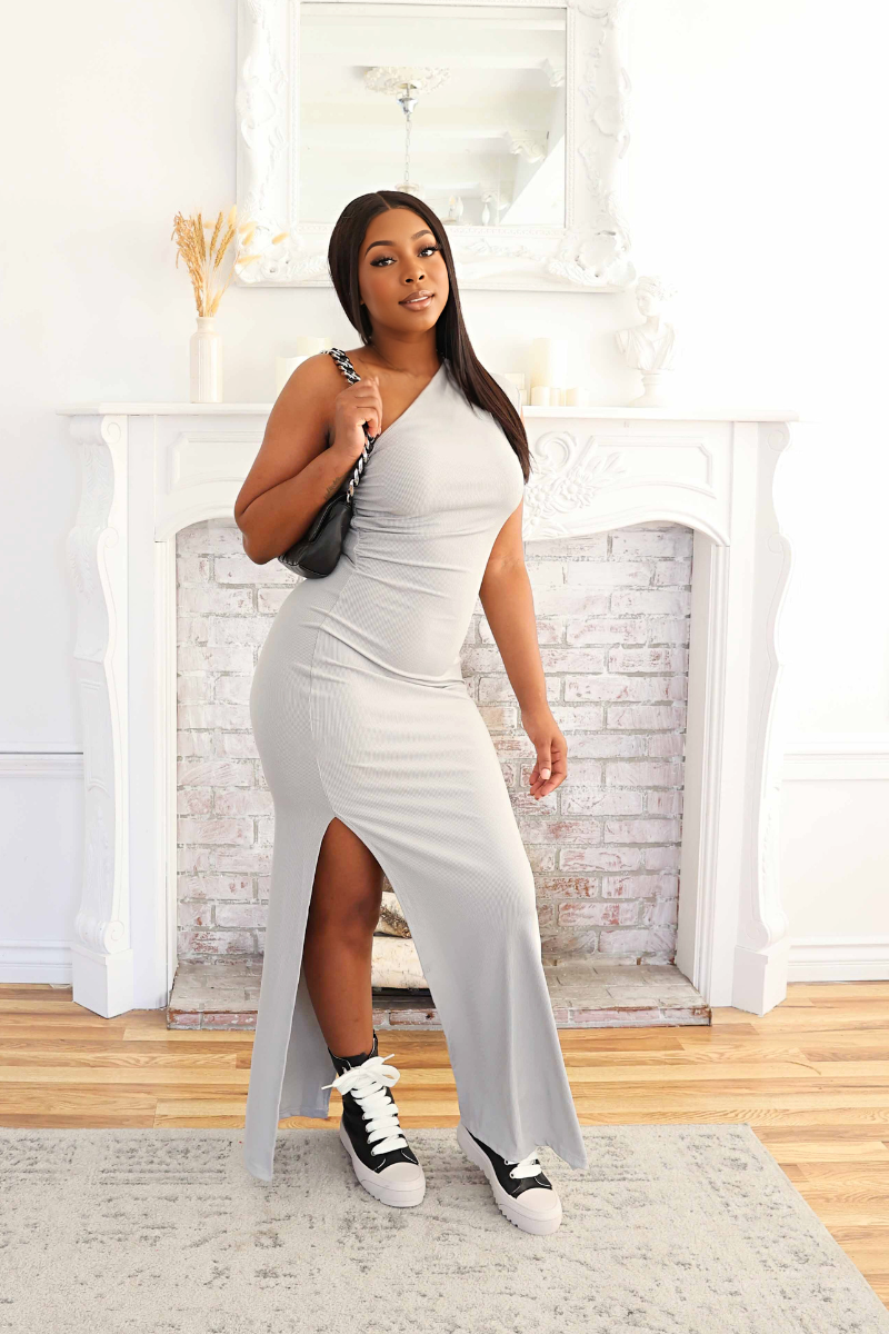 Taina Grey Dress Kontour Boutique Taina Grey Dress Kontour Boutique